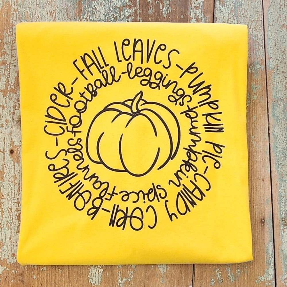 New Bella Canvas Pumpkin Fall Tee